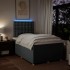 Cama box spring con colchón tela gris oscuro 120x200