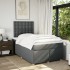 Cama box spring con colchón tela gris oscuro 120x200