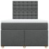 Cama box spring con colchón tela gris oscuro 120x200