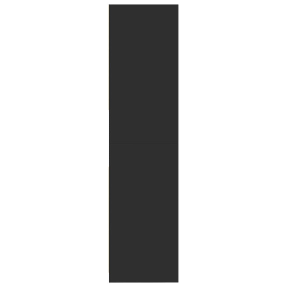 Armario de madera de ingeniería negro 80x50x200