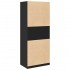 Armario de madera de ingeniería negro 80x50x200