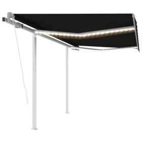 Toldo automático con LED y sensor de viento antracita 3x2,5