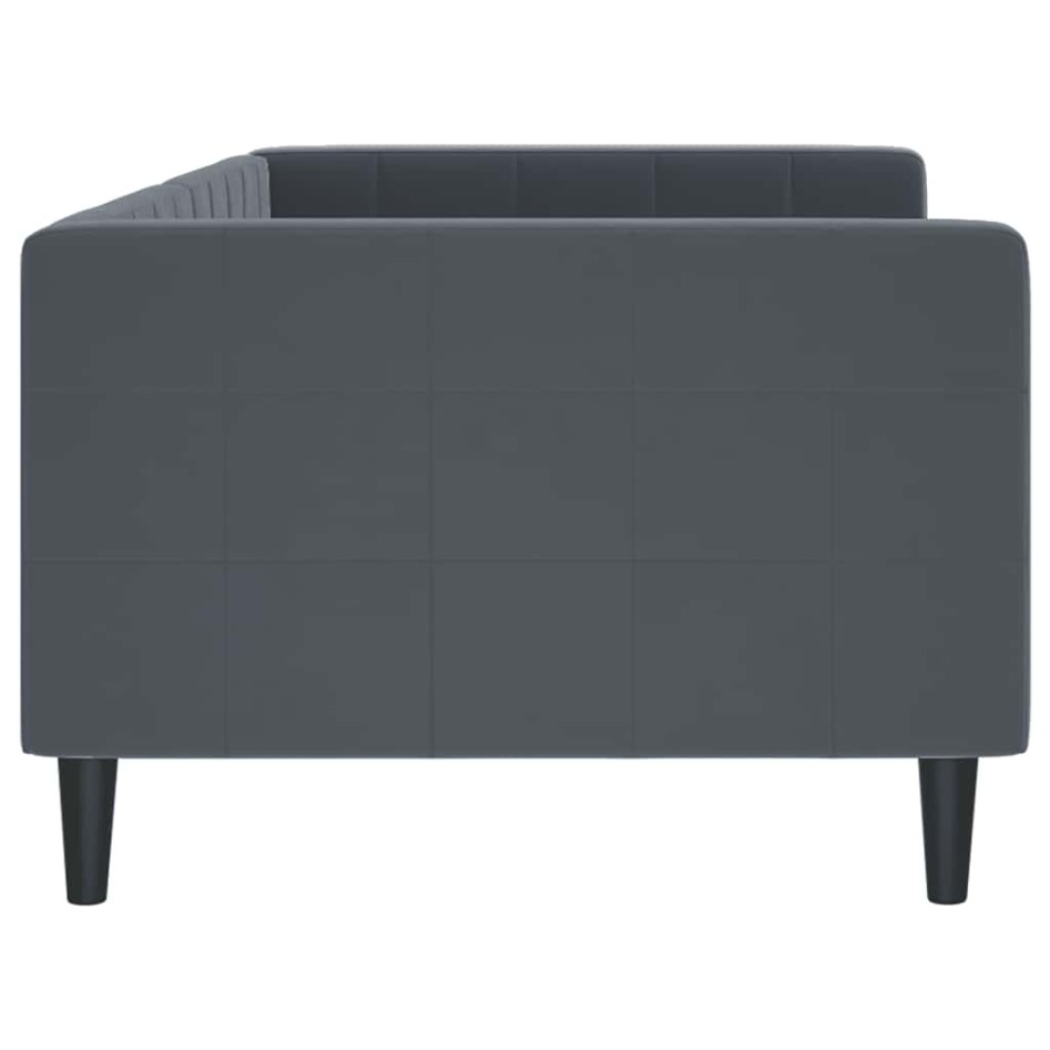 Sofá cama terciopelo gris oscuro 90x190