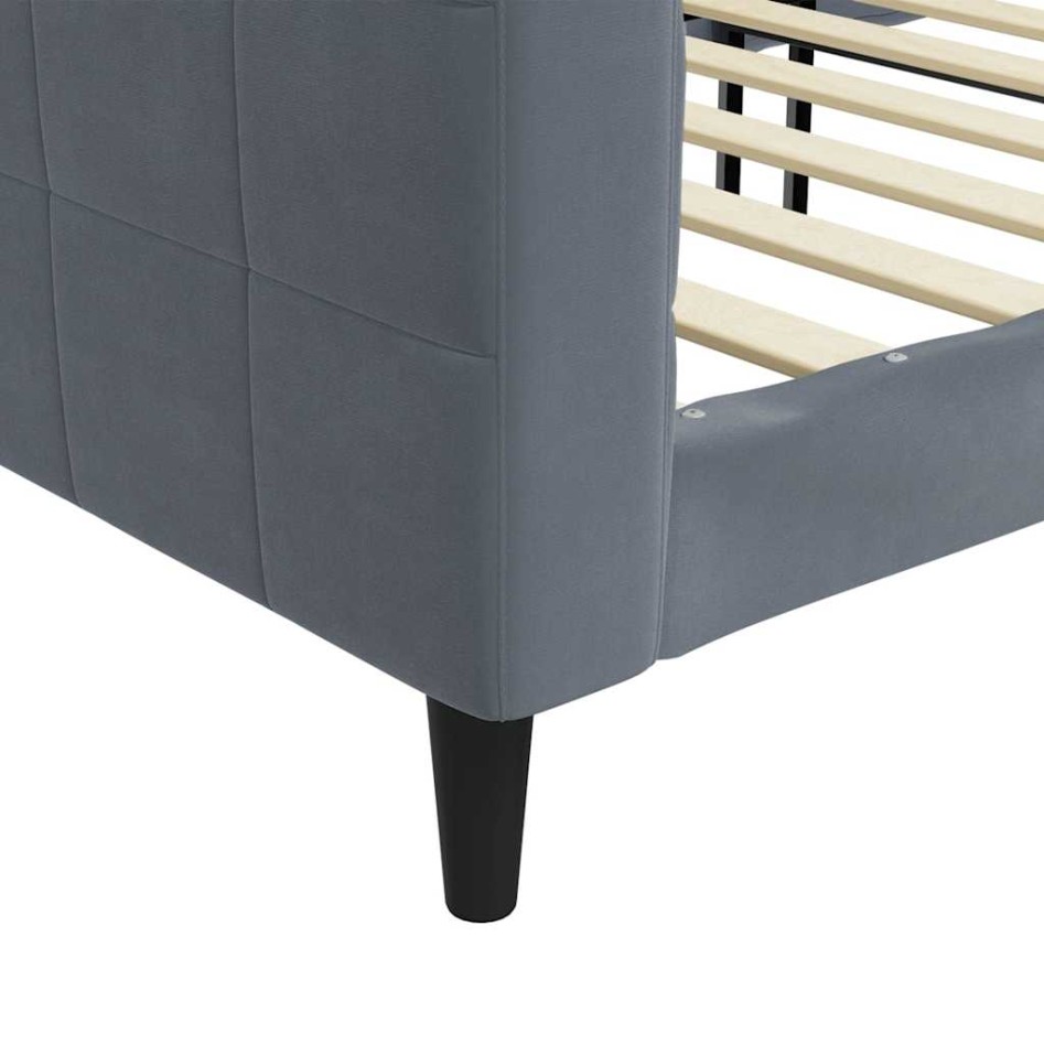 Sofá cama terciopelo gris oscuro 90x190