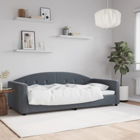 Sofá cama terciopelo gris oscuro 90x190