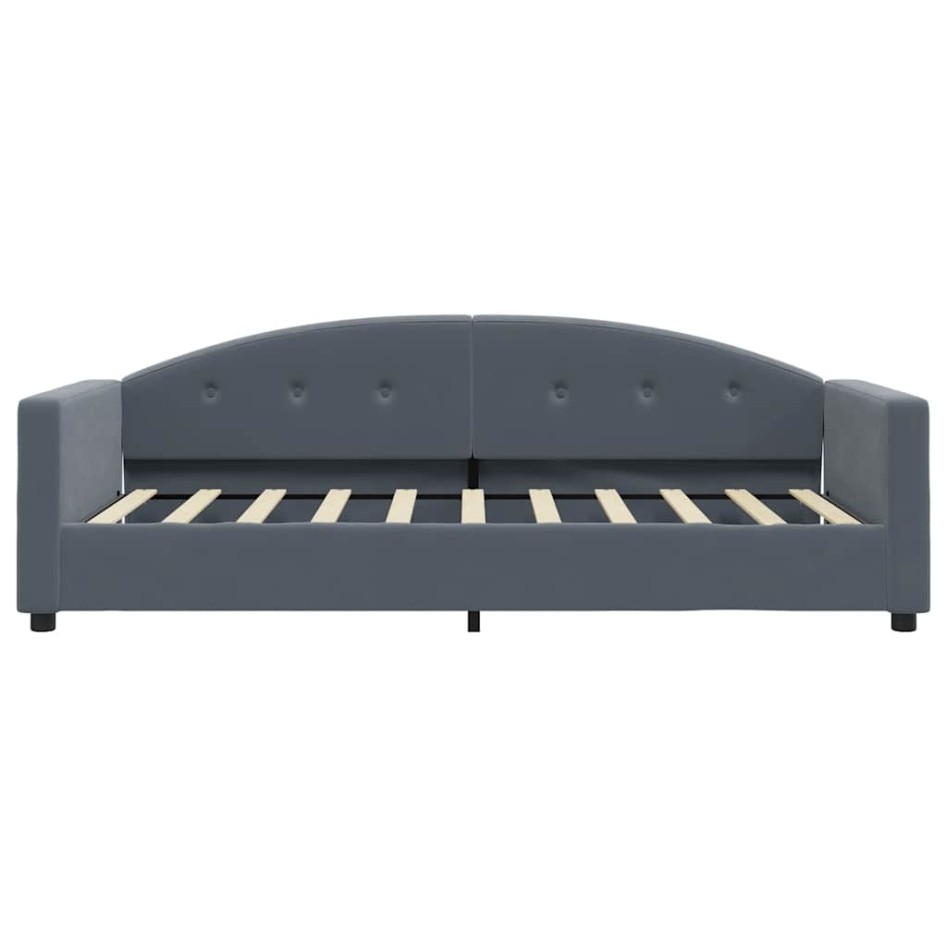 Sofá cama terciopelo gris oscuro 90x190