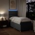 Cama box spring con colchón tela gris oscuro 100x200