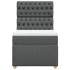 Cama box spring con colchón tela gris oscuro 100x200