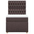 Cama box spring con colchón tela marrón oscuro 100x200
