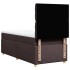 Cama box spring con colchón tela marrón oscuro 100x200