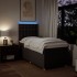 Cama box spring con colchón tela marrón oscuro 100x200