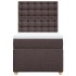 Cama box spring con colchón tela marrón oscuro 100x200