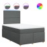 Cama box spring con colchón tela gris oscuro 120x200