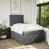 Cama box spring con colchón tela gris oscuro 120x200