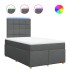 Cama box spring con colchón tela gris oscuro 120x200