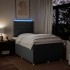 Cama box spring con colchón tela gris oscuro 120x200