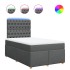 Cama box spring con colchón tela gris oscuro 120x200