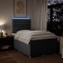 Cama box spring con colchón tela gris oscuro 120x200