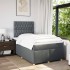 Cama box spring con colchón tela gris oscuro 120x200