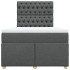 Cama box spring con colchón tela gris oscuro 120x200