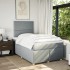 Cama box spring con colchón tela gris claro 120x200