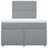 Cama box spring con colchón tela gris claro 120x200