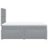 Cama box spring con colchón tela gris claro 120x200