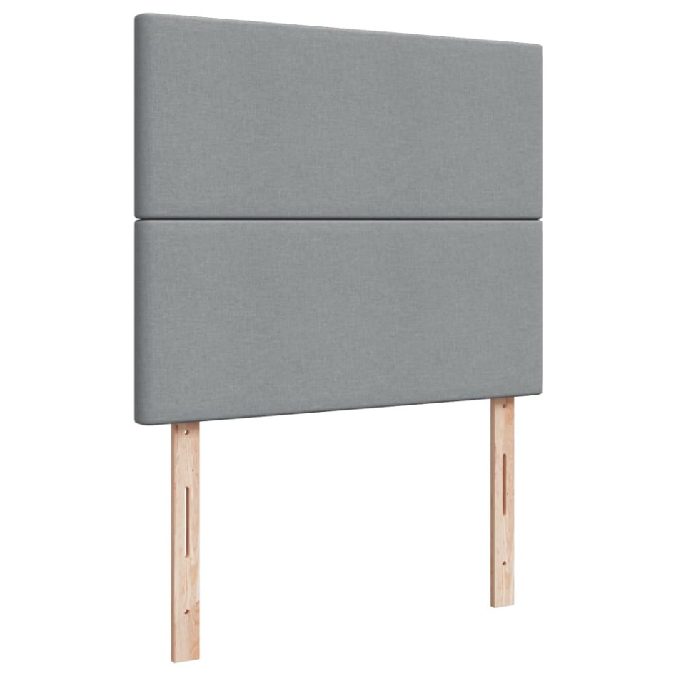 Cama box spring con colchón tela gris claro 120x200