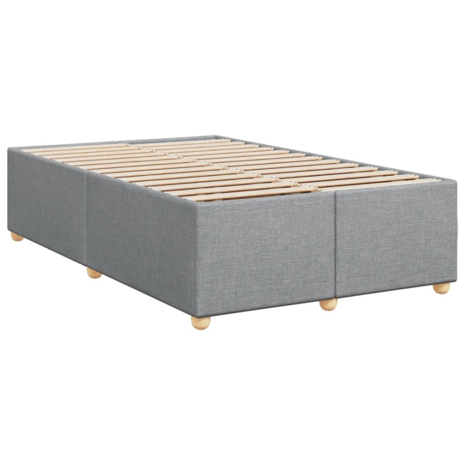 Cama box spring con colchón tela gris claro 120x200