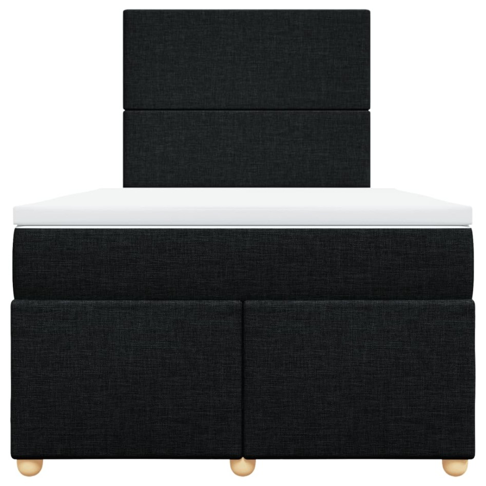 Cama box spring con colchón tela negro 120x200