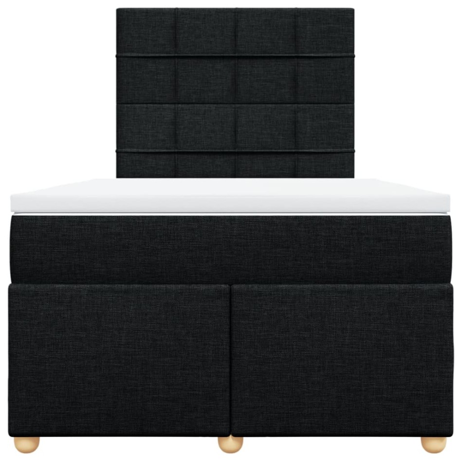 Cama box spring con colchón tela negro 120x200