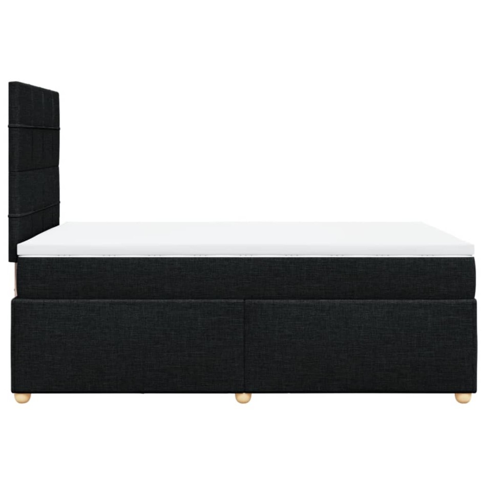 Cama box spring con colchón tela negro 120x200