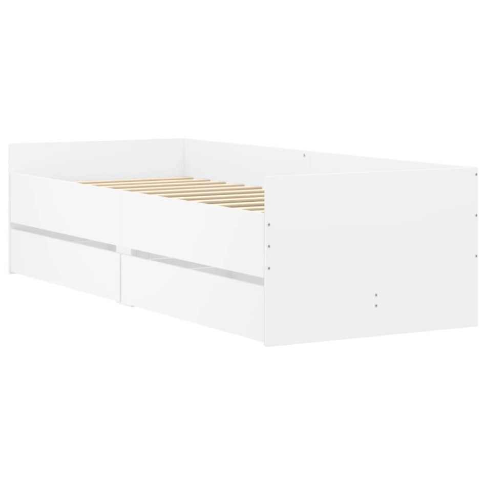 Estructura de cama con cajones blanco 90x190