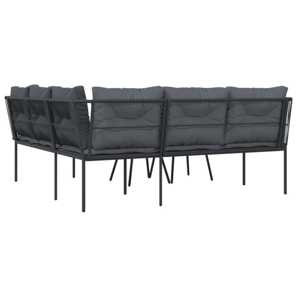 Sofá de jardín con cojines acero y textilene