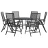 Set de sillas jardín reclinables 7 piezas acero