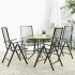 Set de sillas jardín reclinables 5 piezas acero
