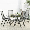 Set de sillas jardín reclinables 5 piezas acero antracita