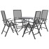 Set de sillas jardín reclinables 5 piezas acero