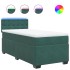 Cama box spring con colchón terciopelo verde oscuro 90x200