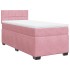 Cama box spring con colchón terciopelo rosa 100x200