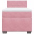 Cama box spring con colchón terciopelo rosa 100x200
