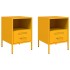 Mesitas de noche 2 uds acero amarillo mostaza 36x39x50,5