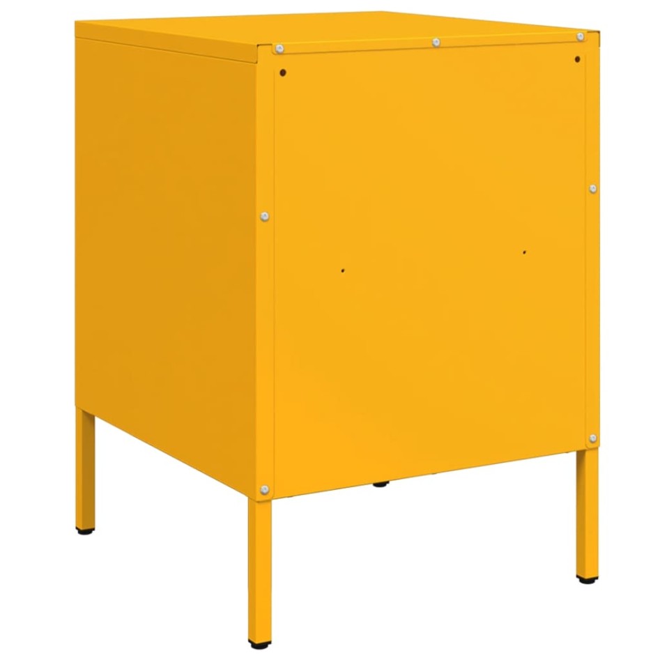 Mesitas de noche 2 uds acero amarillo mostaza 36x39x50,5