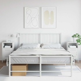 Mesitas de noche 2 unidades acero blanco 36x39x68