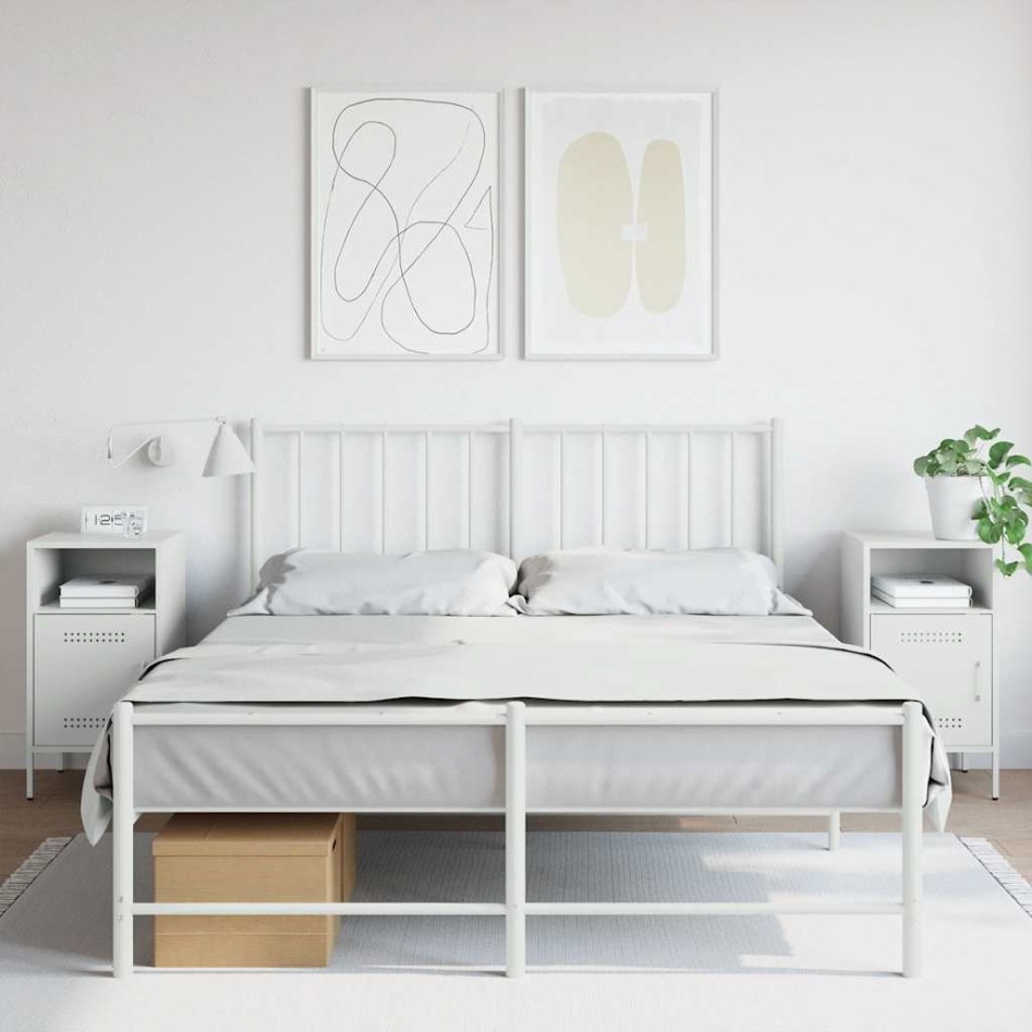 Mesitas de noche 2 unidades acero blanco 36x39x68