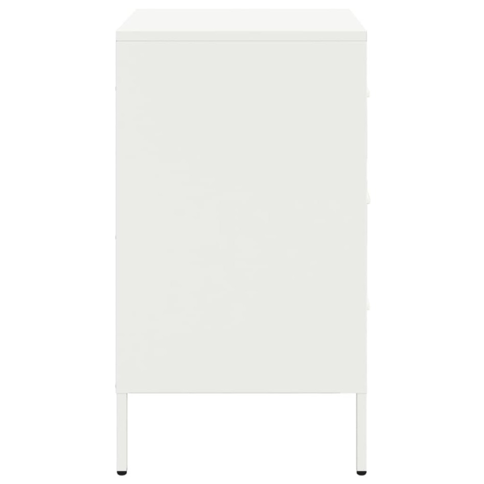 Mesitas de noche 2 unidades acero blanco 36x39x68