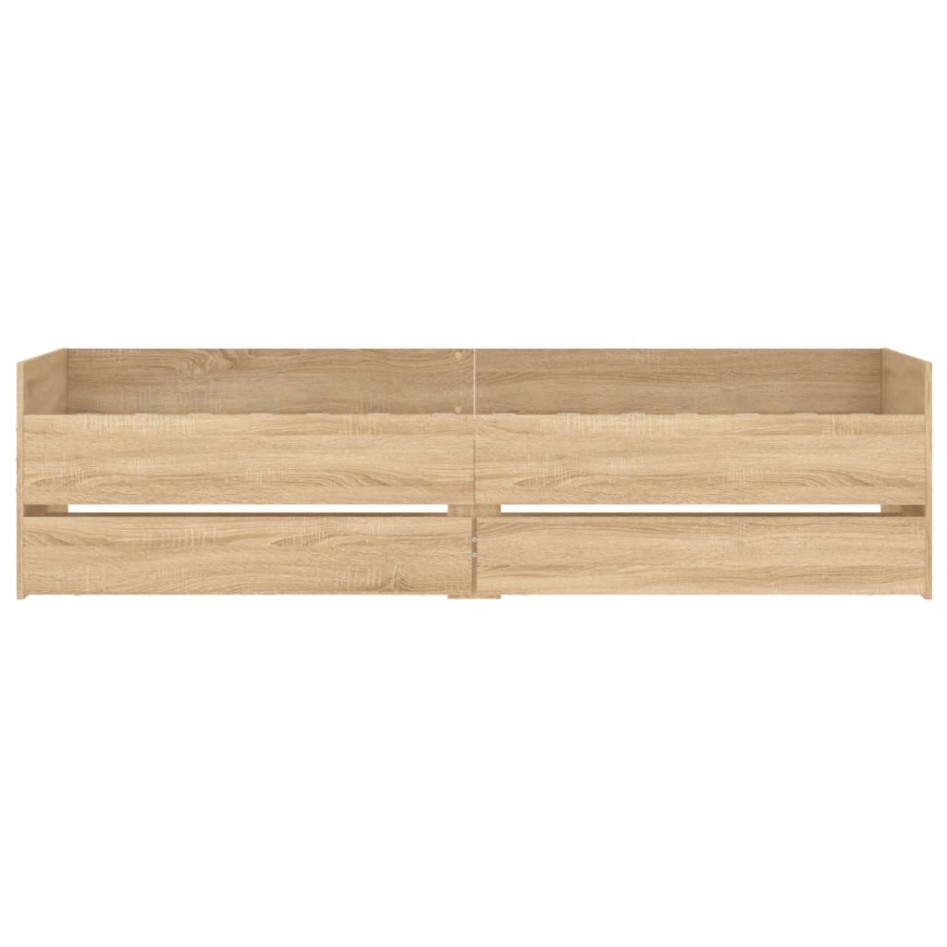Estructura de cama con cajones roble Sonoma 90x190