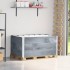 Collares de palets 3 uds madera maciza de pino gris 120x80