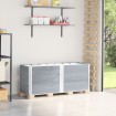 Collares de palets 3 uds madera maciza de pino gris 150x50 cm