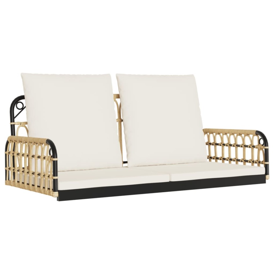 Silla columpio con cojines ratán sintético y acero 105x58x38